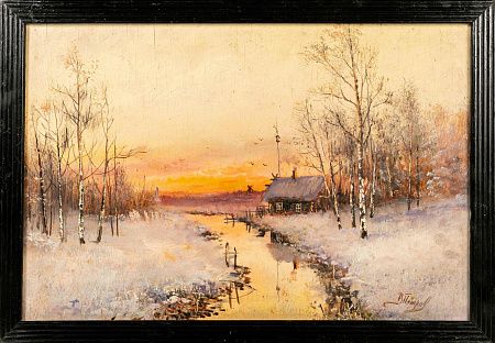 Петров В. (ХIX - XX век). Зимний пейзаж. 1910-е - 1920-е.