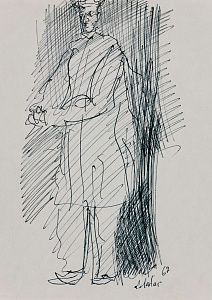 Лабас Александр Аркадьевич (1900-1983).
Портрет мужчины в пальто. 1967.