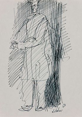 Лабас Александр Аркадьевич (1900-1983).
Портрет мужчины в пальто. 1967.