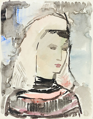 Сафронова Антонина Федоровна (1892-1966). Женский портрет. Начало 1960-х.