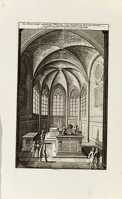 Эрик Рейц (Erik Reitz) (1660-1696). Часовня кафедрального собора Уппсалы. Надгробие Густава I. Из альбома Э.Дальберга "Швеция древняя и современная". Конец XVII - начало XVIII века.