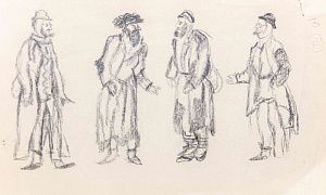 Аксельрод Меер Моисеевич (1902-1970). Городские типы. Двусторонняя работа. Третья четверть XX века.
