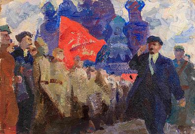 Комардин Василий Павлович (р.1919). 
Ленин принимает парад на Красной площади. Середина ХХ века.