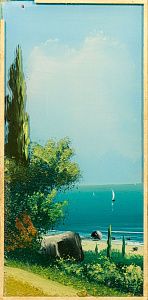 Неизвестный художник. Россия.  
Морское побережье. Начало ХХ века.