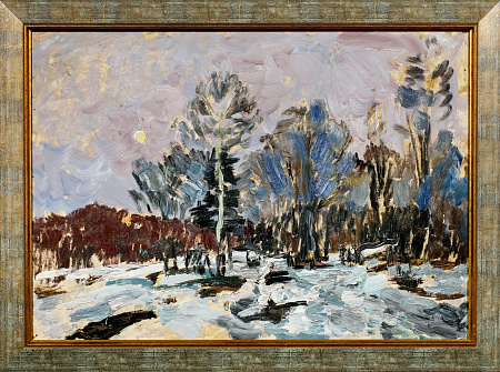 Комиссаров Иван Еремеевич (1929-2009). 
Поздняя осень. Вечер. 1970-е.