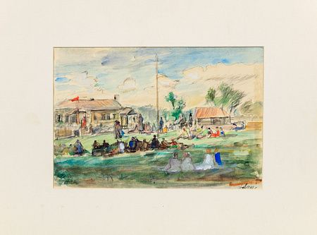 Лабас Александр Аркадьевич (1900-1983). Деревенский праздник. Вторая треть XX века.