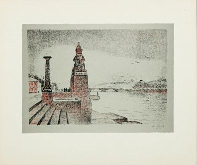 Тамбовцев (Равкин) Виталий Витальевич (1930-1997). 
Сфинкс на Университетской набережной. 1980-е.