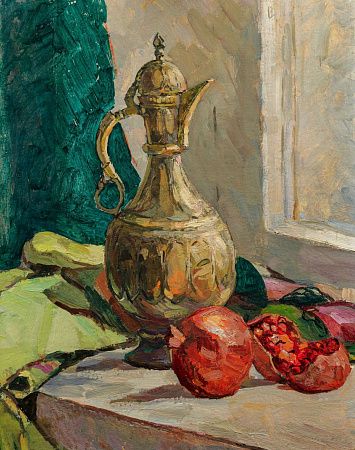 Петров Юлий Георгиевич (1929-2010-е). Натюрморт с гранатом. Середина ХХ века.