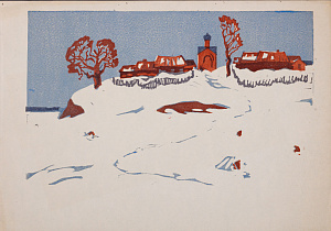 Бассинова Ирина Николаевна (1915-1982). 
Зимний пейзаж. 1960-е.