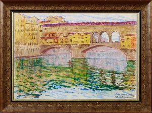 Дмитриевский Виктор Константинович (1923-2006). Рим. Мост Веккио. Конец 1960-х.