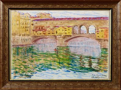 Дмитриевский Виктор Константинович (1923-2006). Рим. Мост Веккио. Конец 1960-х.