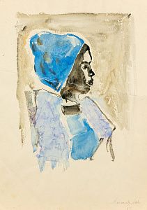 Лабас Александр Аркадьевич (1900-1983). Девушка в голубом. 1957.