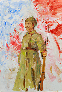 Дианов Владимир Андреевич (1930-2010).Красноармеец с ружьем. 1980-е.