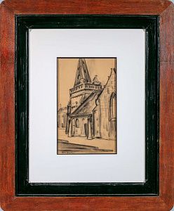 Григорьев Борис Дмитриевич (1886-1939). Колокольня средневековой церкви. Бретань. Вторая половина 1910-х - первая половина 1920-х.