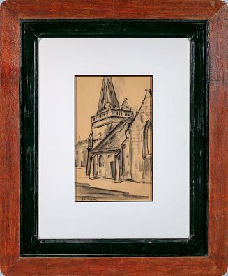 Григорьев Борис Дмитриевич (1886-1939). Колокольня средневековой церкви. Бретань. Вторая половина 1910-х - первая половина 1920-х.
