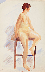 Неизвестный художник. Россия.Обнаженная натурщица. 1923.