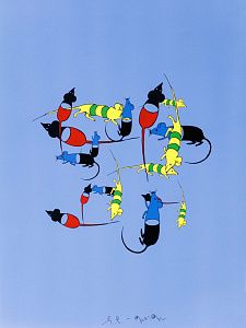 Семенов Евгений Владимирович. (р.1960). 
Мыши дискурса. На синем фоне. 2012.
