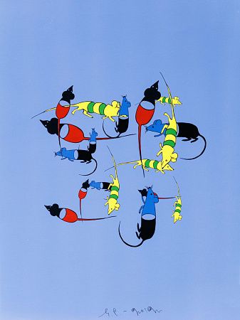 Семенов Евгений Владимирович. (р.1960). 
Мыши дискурса. На синем фоне. 2012.