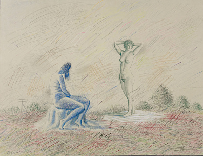 Басыров Гариф Шарипович (1944-2004). Лист №3. Из серии "Штудия". 1989.