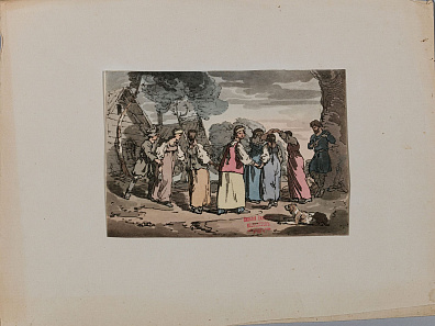 Джон Август Аткинсон ( John Augustus Atkinson) (1775-1830). 
Голубятся. Из цикла "Живописное изображение нравов, обычаев и увеселений русских". Начало XIX века.