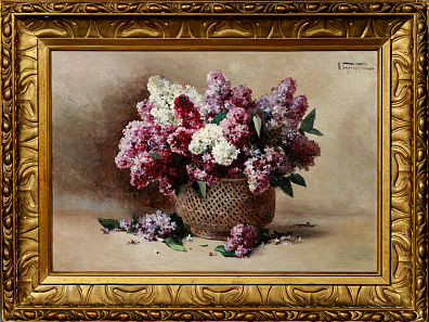 Бурхардт Федор Карлович (1854-1918).Натюрморт с сиренью. Конец XIX - начало ХХ века.