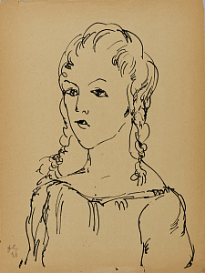 Софронова Антонина Федоровна (1892-1966). 
Портрет девушки. 1926.