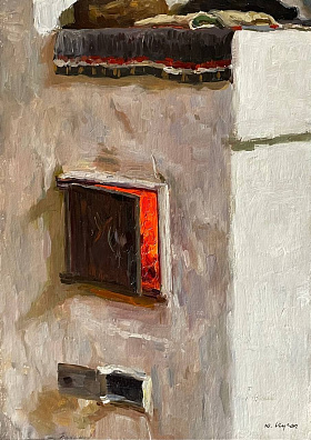 Кугач Юрий Петрович (1917-2013). Горящая печка. 1974.