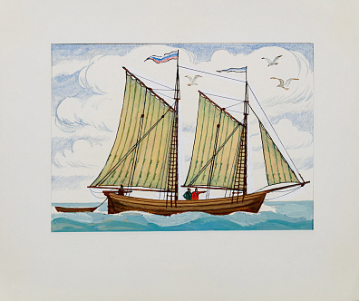 Усачев Николай Васильевич (р.1934). Парусная лодка. 1990-е.