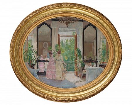 Мардеросов Леонид Иванович (1880-1936). 
Дамы в интерьере. 1921.