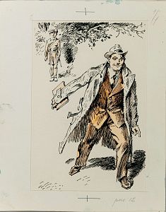 Иткин Анатолий Зиновьевич (р.1931).Иллюстрация к рассказу Л.Пантелеева "Честное слово". 1979.