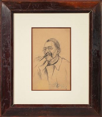 Иогансон Борис Владимирович (1893-1973). Портрет мужчины с трубкой. 1940.