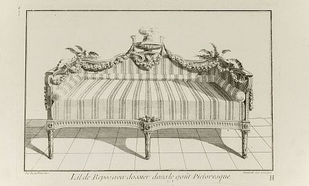 Жан Шарль Делафосс (Jean-Charles de la Fosse) (1734-1789). Кушетка со спинкой в живописном стиле. Последняя четверть XVIII века.