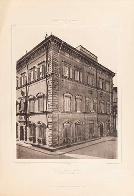 Лист из альбома "Архитектура Ренессанса в Тоскане." (Die Architektur der Renaissance in Toscana). Палаццо Грифони. 1913.