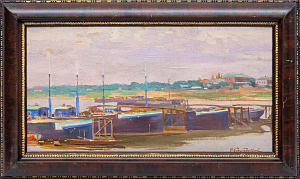 Богородский Федор Семенович (1895-1959). Волга. Баржи. 1920-е - 1930-е.