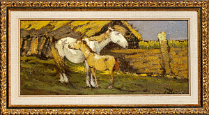 Туржанский Леонард Викторович (1875-1945).
Пейзаж с лошадками. 1910-е.