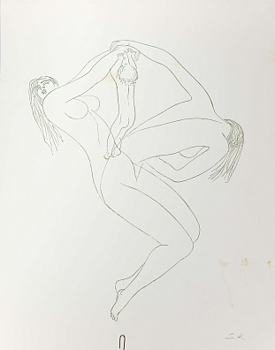 Красаускас Стасис Альгирдович (1929–1977).
Женщина с младенцем. Цикл "Рождение женщины". 1970-е.
