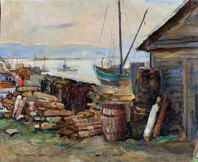 Давыдов Виталий Тимофеевич (1923-2007).Соломбола. На берегу. 1950.