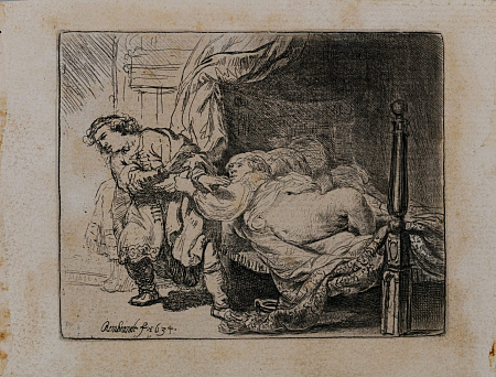 Рембрандт Харменс ван Рейн (Rembrandt Harmensz van Rijn) (1606-1669).
Иосиф и жена Потифара. Середина XVIII века.