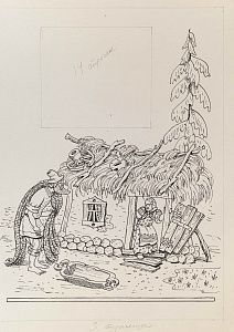 Сафиулин Харяс Абдулкадерович (р. 1940). У корыта. Иллюстрация к "Сказке о рыбаке и рыбке". 1970-е.