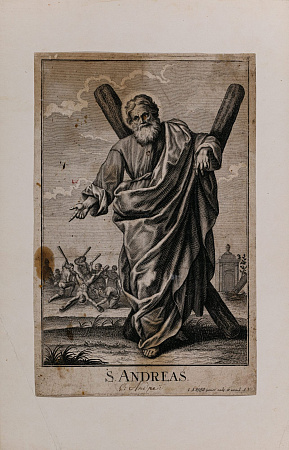 Иоганн Андреас Пфеффель младший (Pfeffel Johann Andreas the Younger) (1715-1768).
Святой Апостол Андрей. Середина XVIII века.