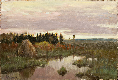 Неизвестный художник. Россия.Разлив реки. Начало ХХ века.