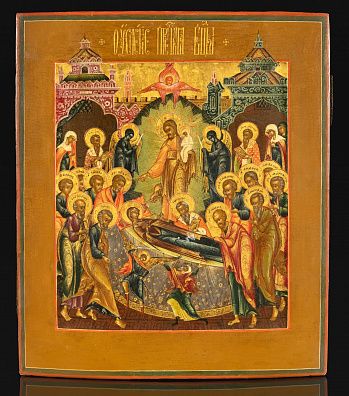 Икона "Успение Пресвятой Богородицы". Середина XIX века. Палех.