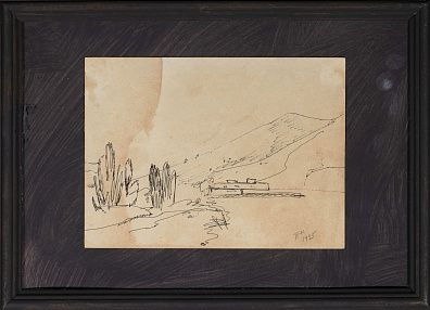 Кузнецов Павел Варфоломеевич (1878–1968). Горный пейзаж. Рисунок из альбома поездки в Крым. 1925.