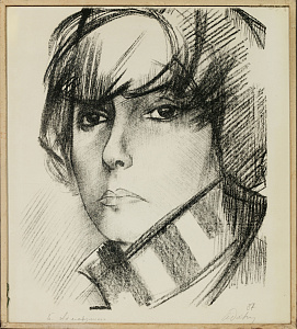 Давыдов Анатолий Захарович (1923-2009). 
Портрет Бэллы Ахмадуллиной. 1987.