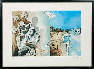 Сальвадор Дали (Salvador Dali) (1904-1989). Сон, возлагающий руку на спину мужчины. 1970-е - 1980-е.