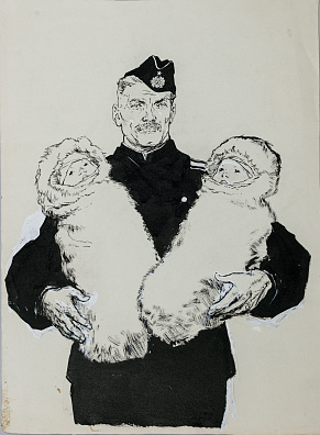 Лурье Аркадий Александрович (1916-1990). Матрос с младенцами. 1950-е -1960-е.