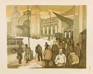 Зайцев Алексей Сергеевич (р.1927). У Белорусского вокзала. 1980.