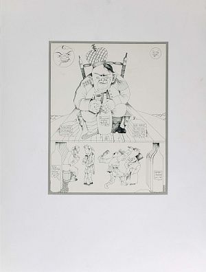 Шемякин Михаил Михайлович (р. 1943).
В одной державе, с населеньем…. Лист из альбома "Иллюстрации к стихам и песням В.С.Высоцкого". 1990-е.