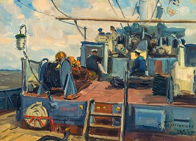 Борисенков Василий Павлович (р.1924). 
На Спасателе. 1957.