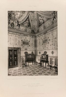 Лист из альбома "Архитектура Ренессанса в Тоскане." (Die Architektur der Renaissance in Toscana). Зал Лоренцо Великолепного. 1913.